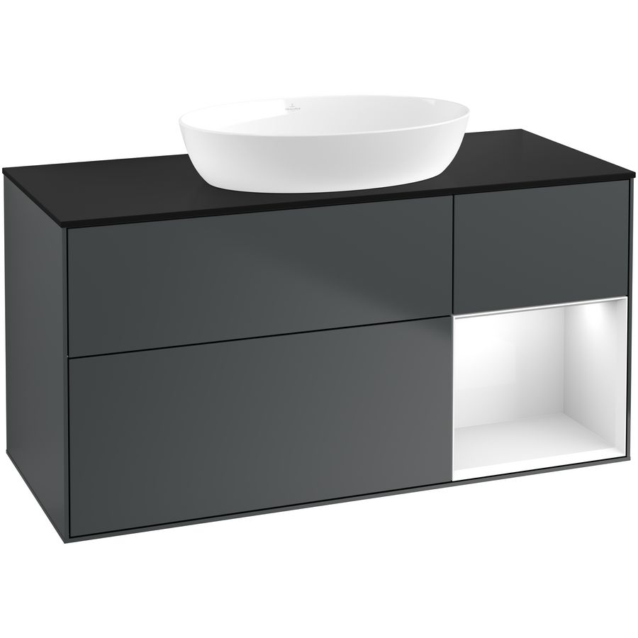 Wastafelonderkast Finion 1200x603x501mm Mid.Blue Matt Lacquer GA72GFHG