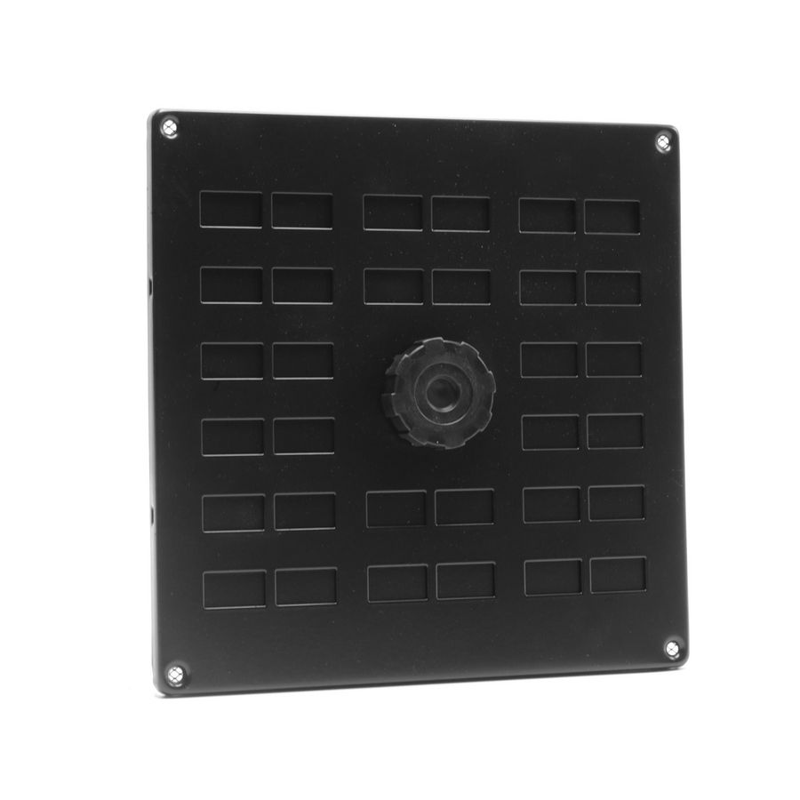 ALU schuifrooster+gaas 200x200mm zwart