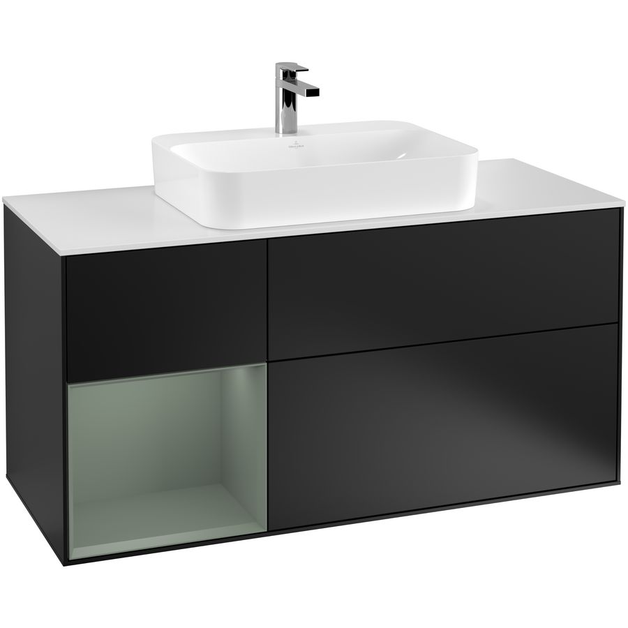 Wastafelonderkast Finion 1200x603x501mm Black Matt Lacquer G411GMPD