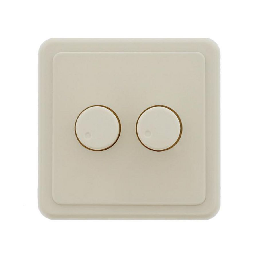 Afdekking kunststof voor Duo dimmer voor PEHA RAL1013 creme Klemko