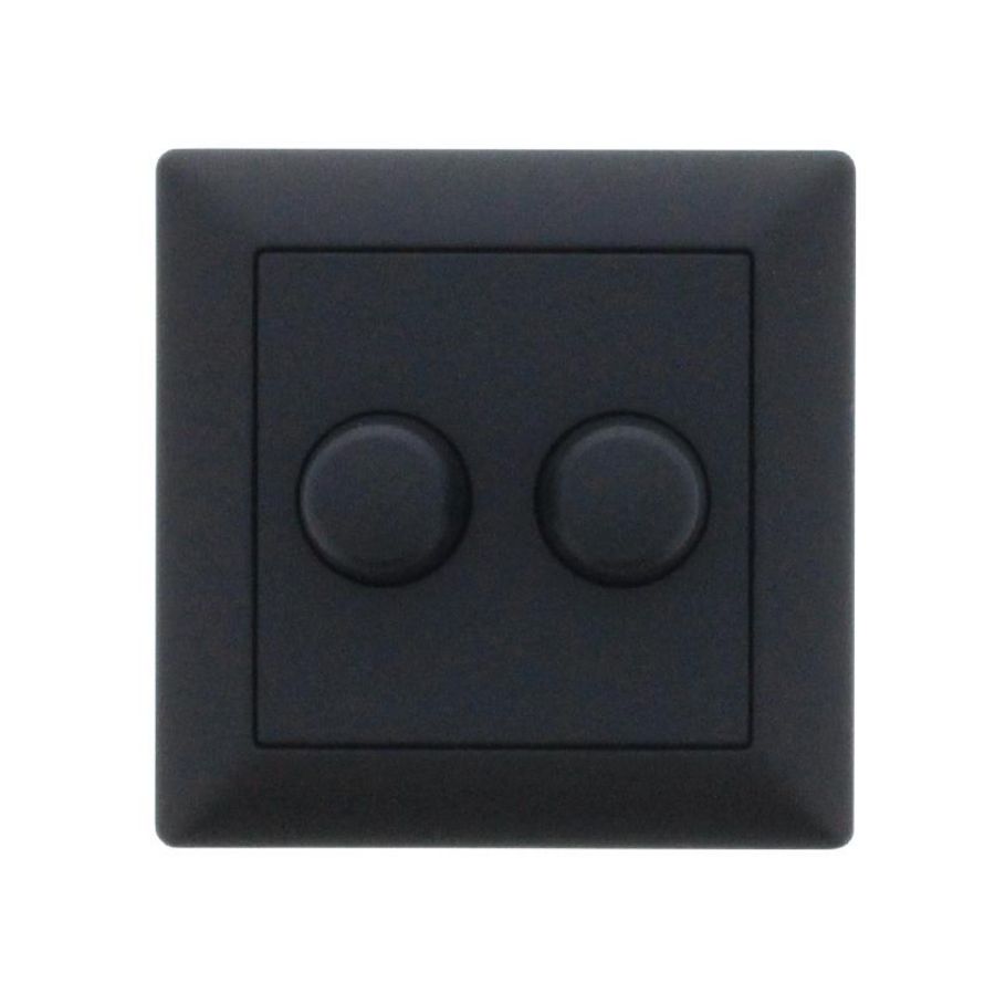 Afdekking kunststof voor Duo dimmer voor JUNG RAL9005 zwart Klemko