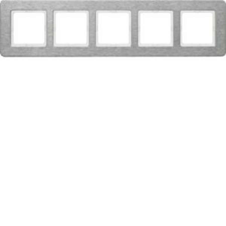 Afdekraam 5-v berker Q.7 edelstaal geborsteld hor.