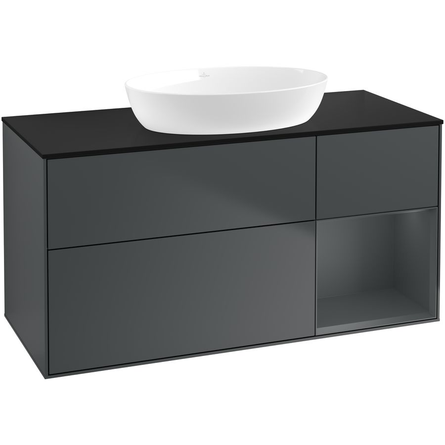 Wastafelonderkast Finion 1200x603x501mm Mid.Blue Matt Lacquer GA72HGHG