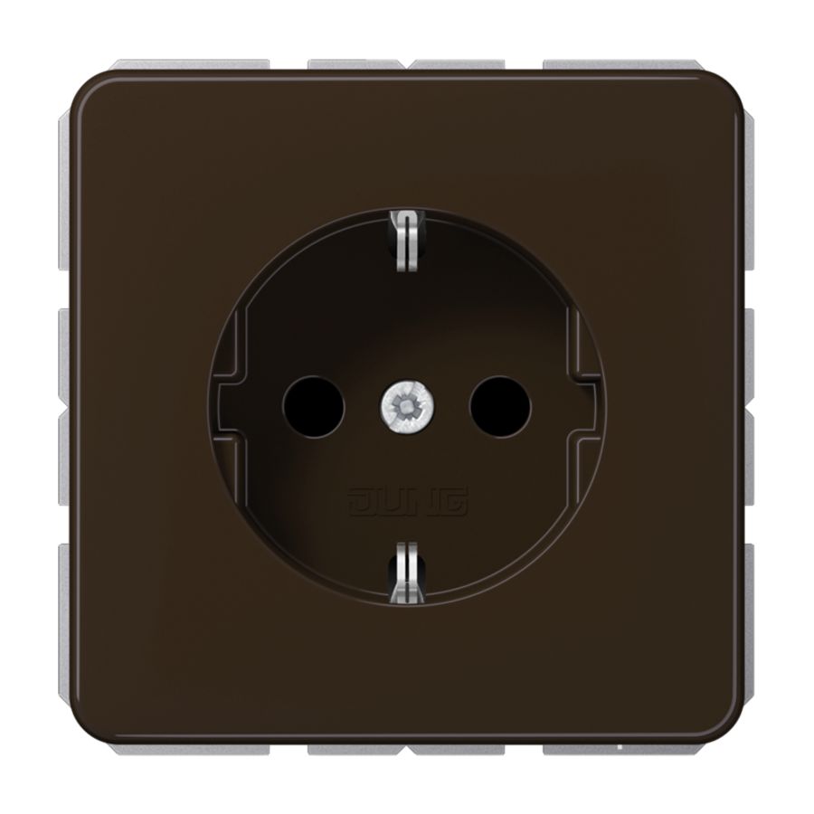 Wandcontactdoos bruin besch.cont. CD500