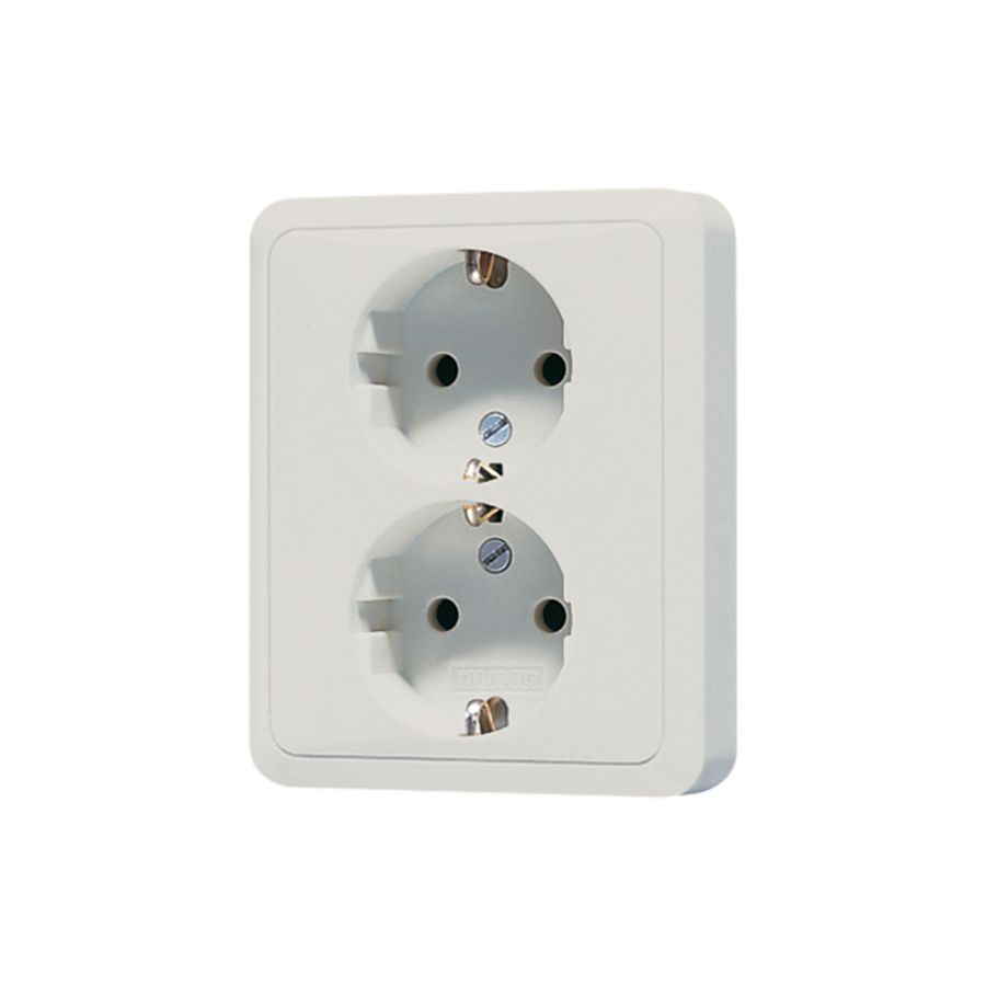 Wandcontactdoos li.gr.2-v m.R/A&ki.beveil. CD500