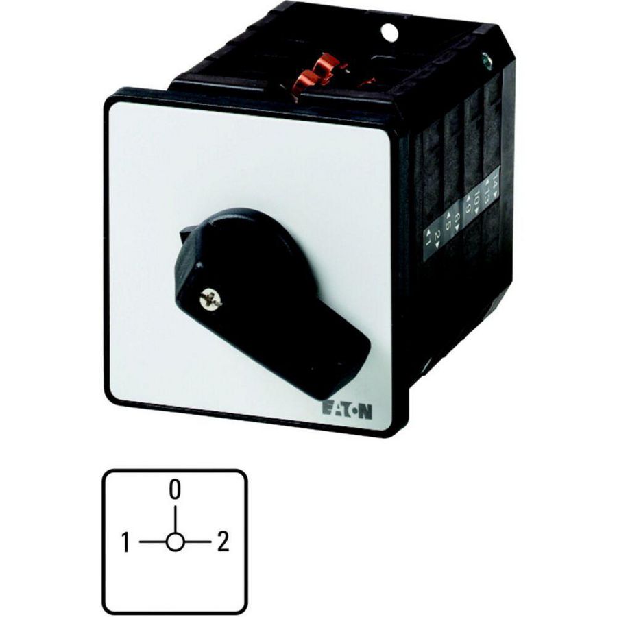 Omschakelaar 8 cont. 100A frontplaat:1-0-2 90° vast inbouw