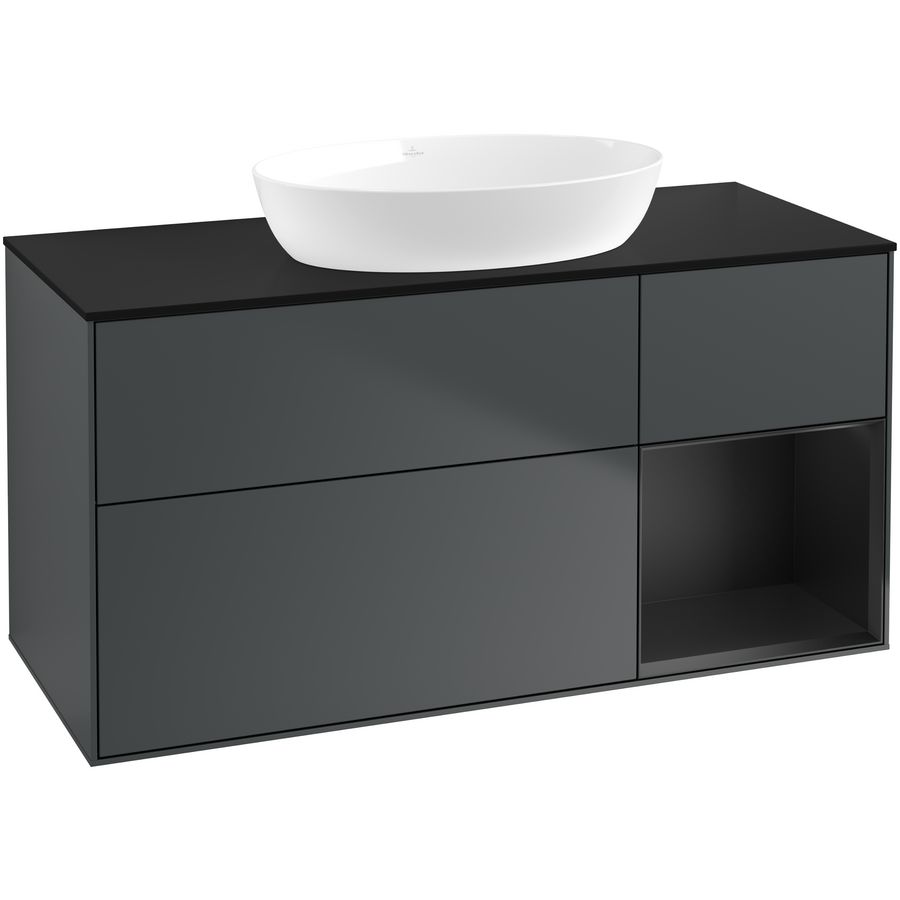 Wastafelonderkast Finion 1200x603x501mm Mid.Blue Matt Lacquer GA72PDHG
