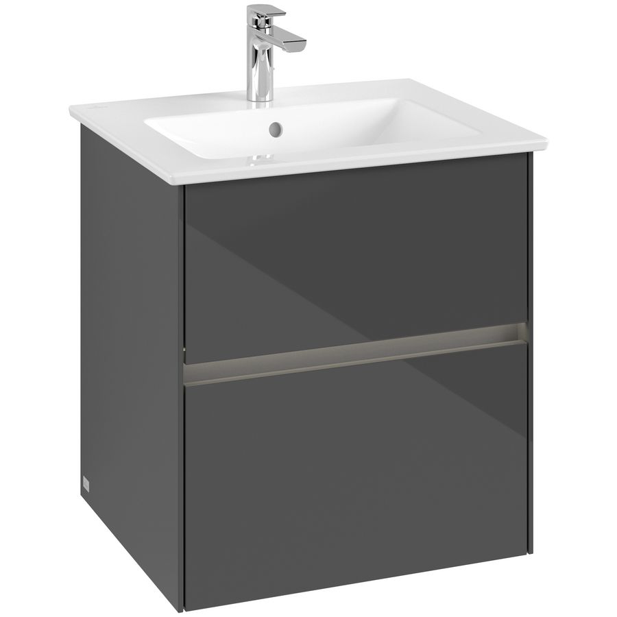 Wastafelonderkast Collaro 561x610x480mm Glossy Grey C142B0FP