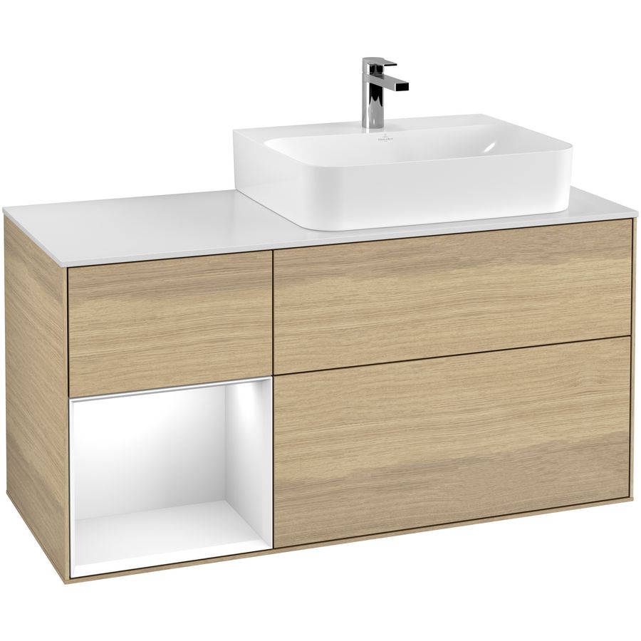Wastafelonderkast Finion 1200x603x501mm Oak Veneer F141GFPC