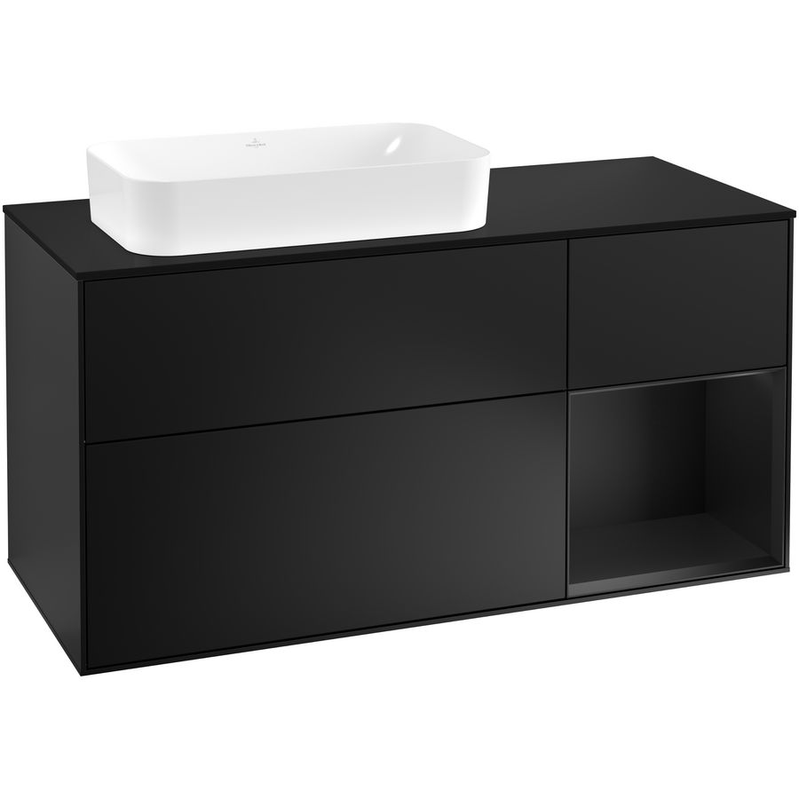 Wastafelonderkast Finion 1200x603x501mm Black Matt Lacquer G282PDPD