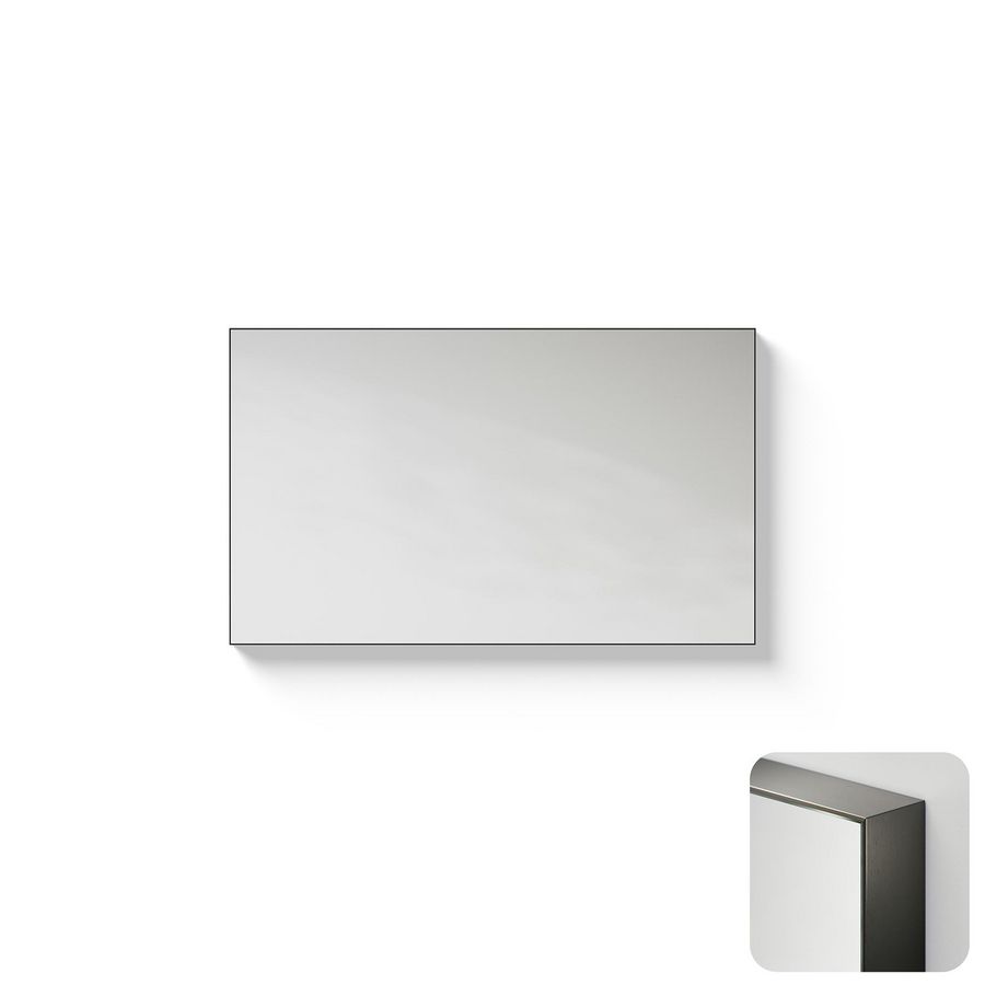 Spiegel Metallic Line Rectangle brushed GunMetal 100x60cm