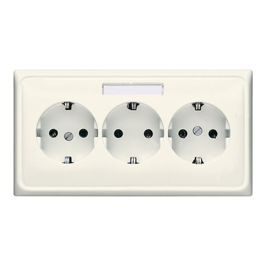 Wandcontactdoos wit 3-voudig m.tekstvastv.wandgoot CD500