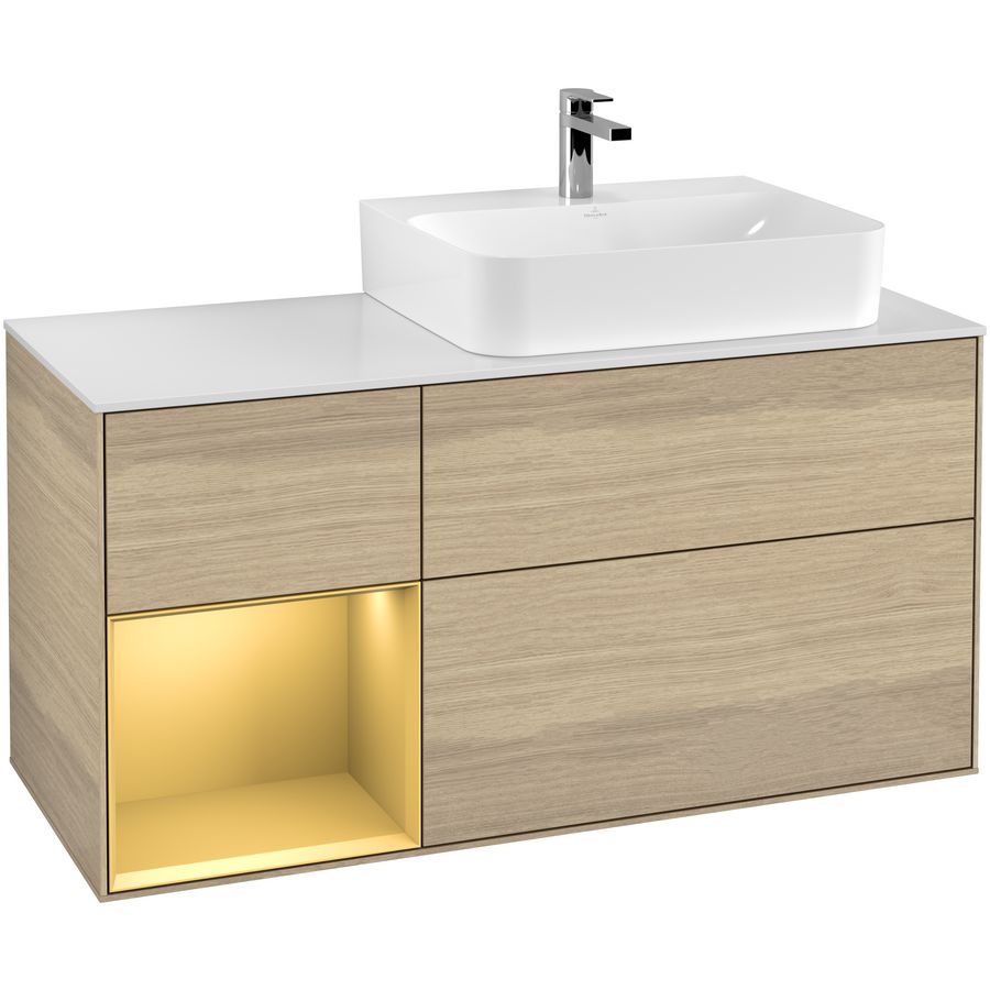 Wastafelonderkast Finion 1200x603x501mm Oak Veneer F141HFPC