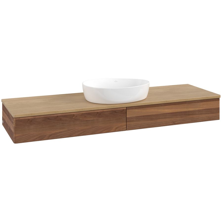 Wastafelonderkast Antao 1600x190x500mm Warm Walnut K14011HM