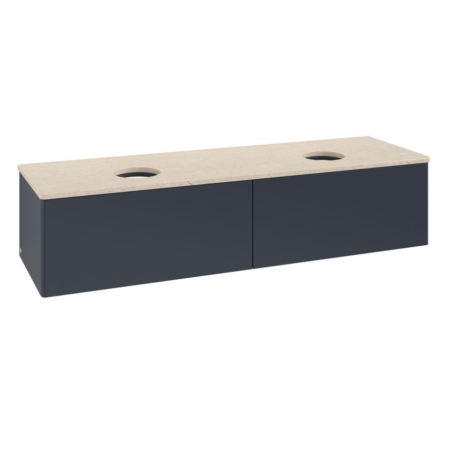 Wastafelonderkast Antao 1600x360x500mm Mid.Blue Matt Lacquer K39013HG