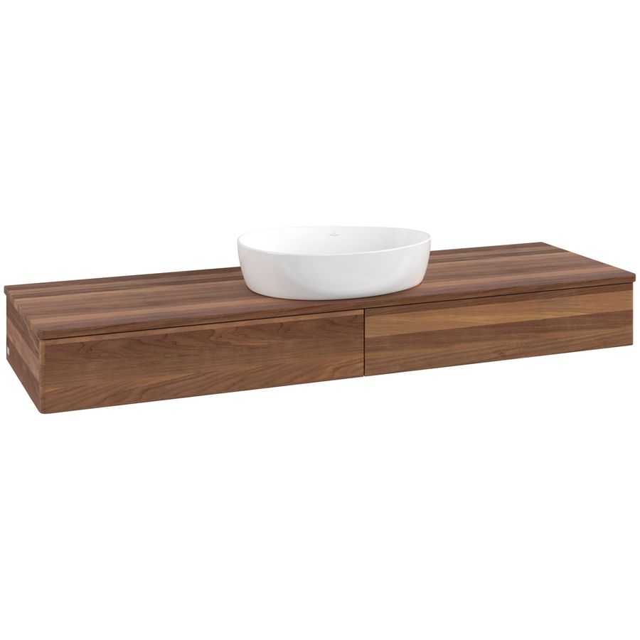 Wastafelonderkast Antao 1600x190x500mm Warm Walnut K14012HM