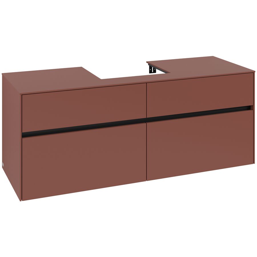 Wastafelonderkast Collaro 1400x548x500mm Wine Red C073B0AH