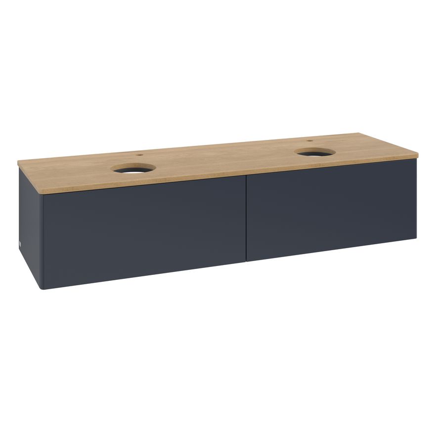 Wastafelonderkast Antao 1600x360x500mm Mid.Blue Matt Lacquer K39051HG