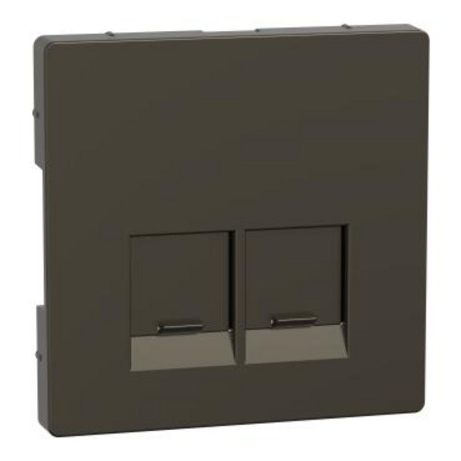 Centraalplaat RJ45 Actassi 2-voudig Mocca metallic Systeem D
