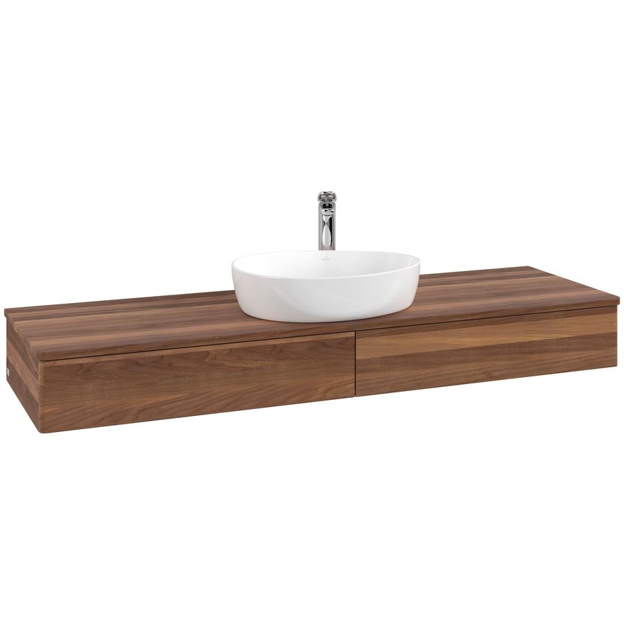 Wastafelonderkast Antao 1600x190x500mm Warm Walnut K14052HM