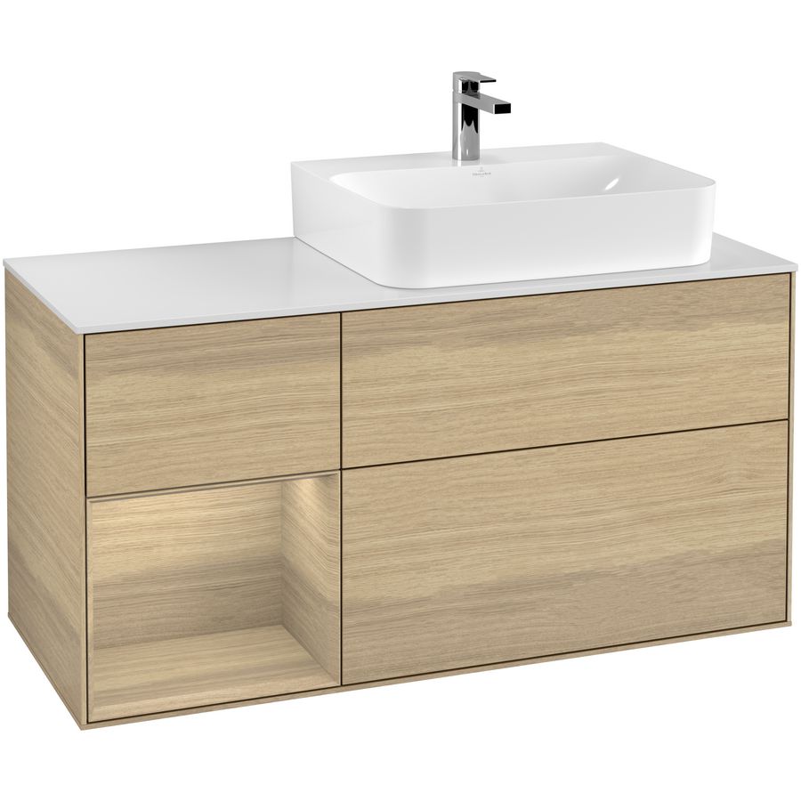 Wastafelonderkast Finion 1200x603x501mm Oak Veneer F141PCPC