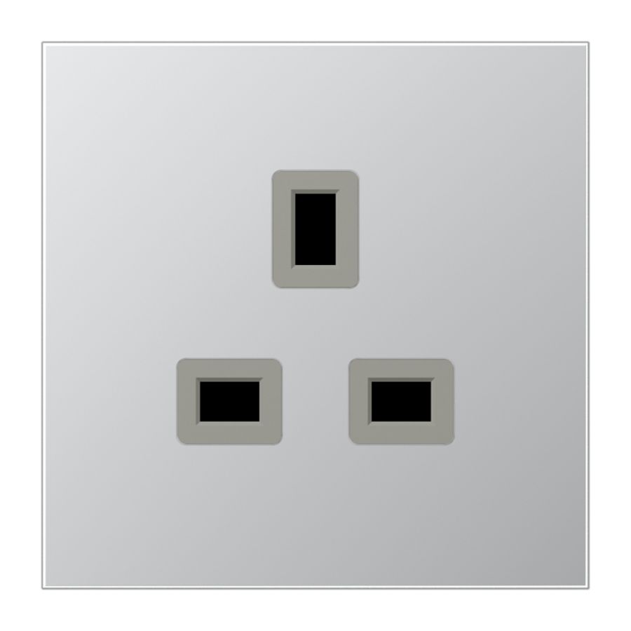 Wandcontactdoos British Standard 13A LS-aluminium