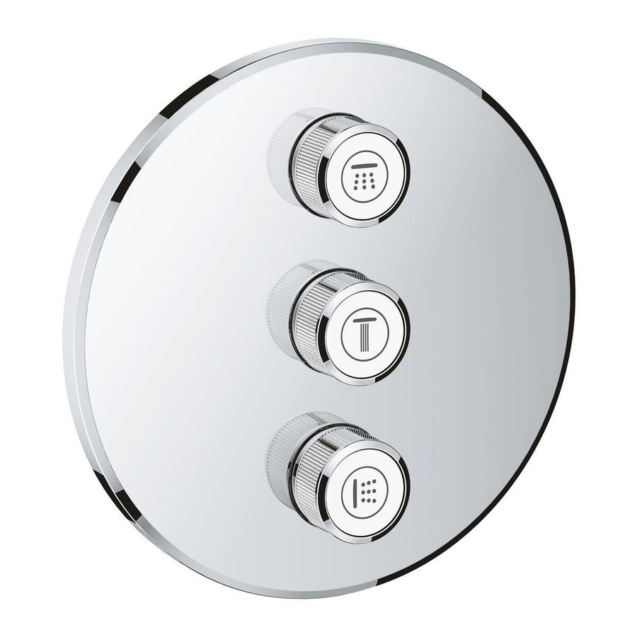 Grohtherm SMARTCONTROL drievoudig afbouwdeel volume chroom rond