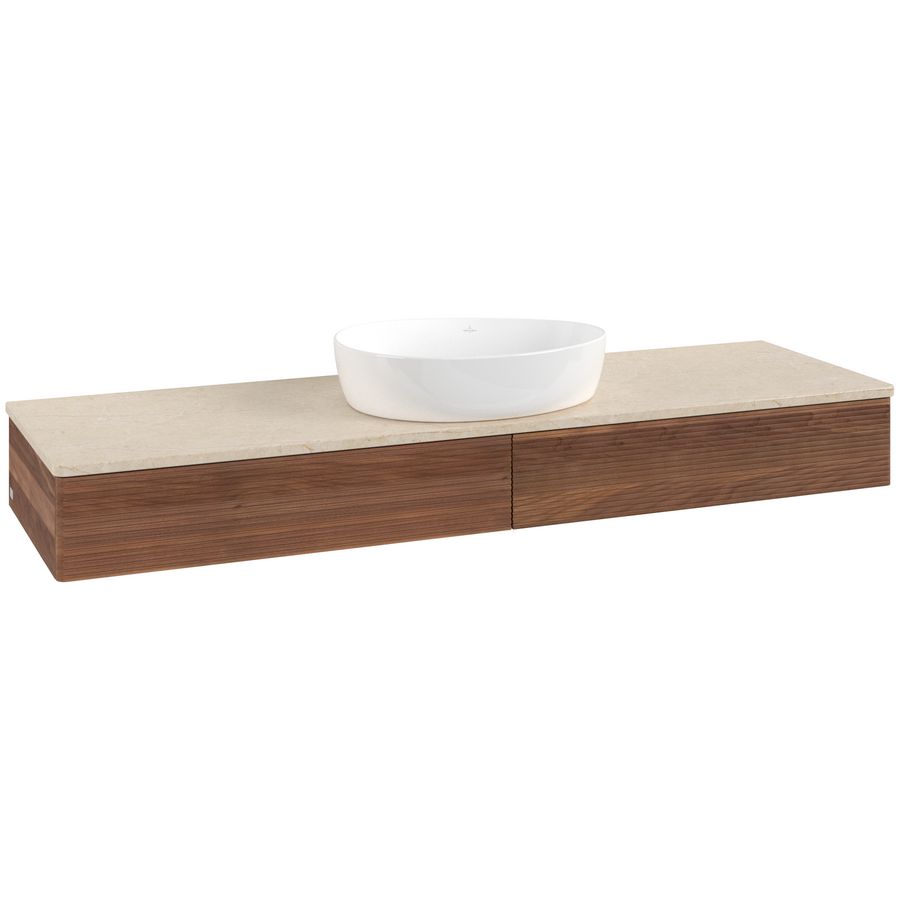 Wastafelonderkast Antao 1600x190x500mm Warm Walnut K14113HM