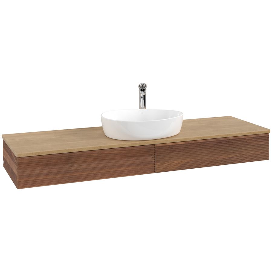 Wastafelonderkast Antao 1600x190x500mm Warm Walnut K14151HM