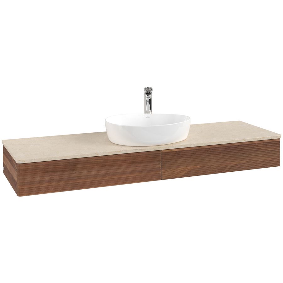 Wastafelonderkast Antao 1600x190x500mm Warm Walnut K14153HM