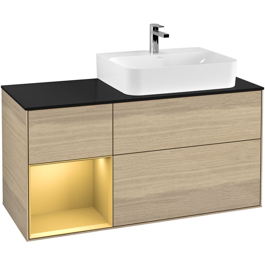 Wastafelonderkast Finion 1200x603x501mm Oak Veneer F142HFPC