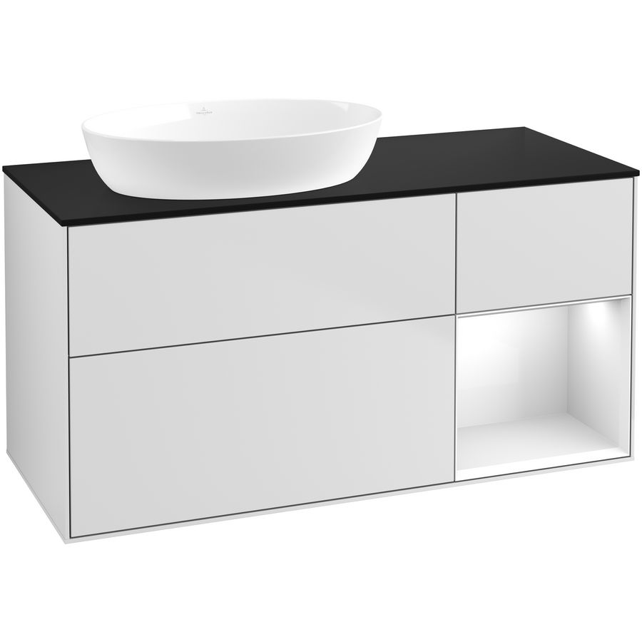 Wastafelonderkast Finion 1200x603x501mm White Matt Lacquer GA52GFMT