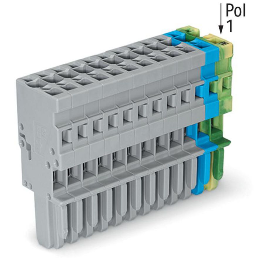 1-draads female steker CAGE CLAMP 4mm² groen-geel/bl VVE=20