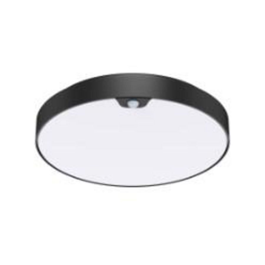 Plafonnière Moon Eclipse PIR 250mm zwart 3CCT 2700K 3000K 4000K 10/15W