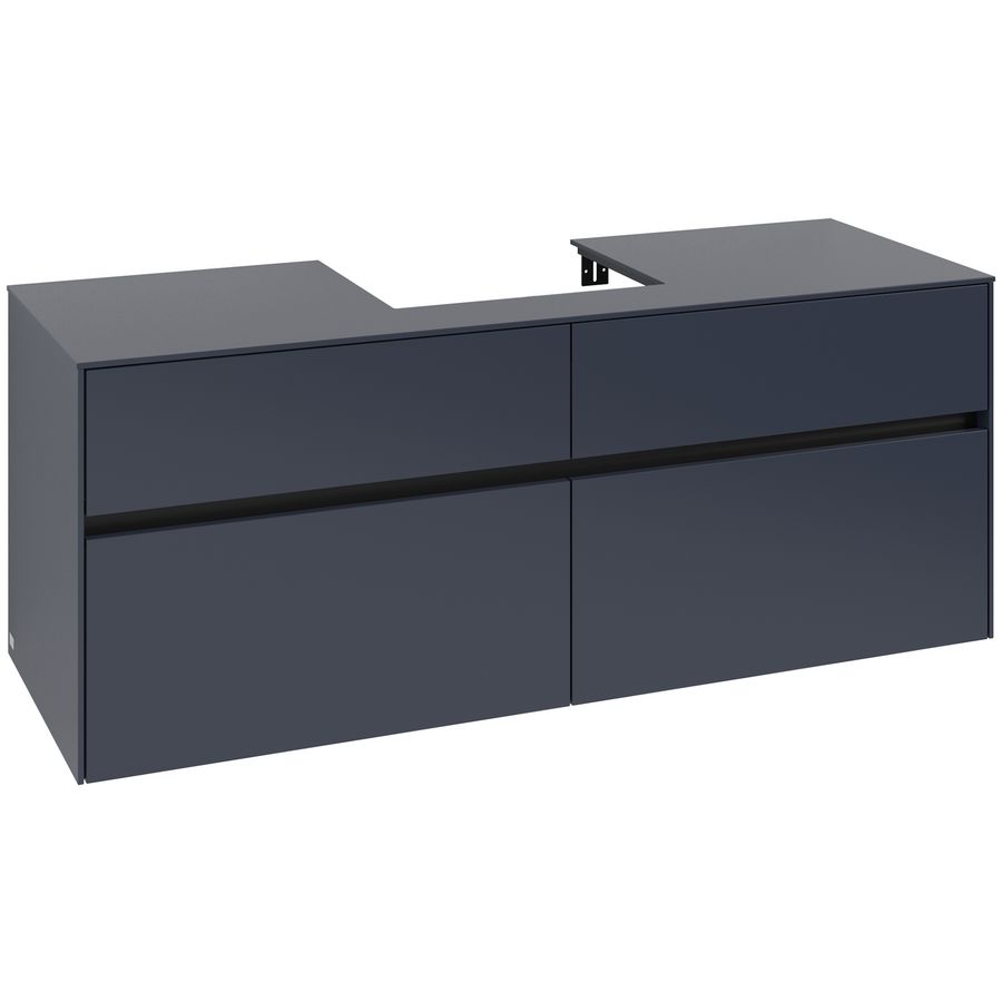 Wastafelonderkast Collaro 1400x548x500mm Marine Blue C07300VQ