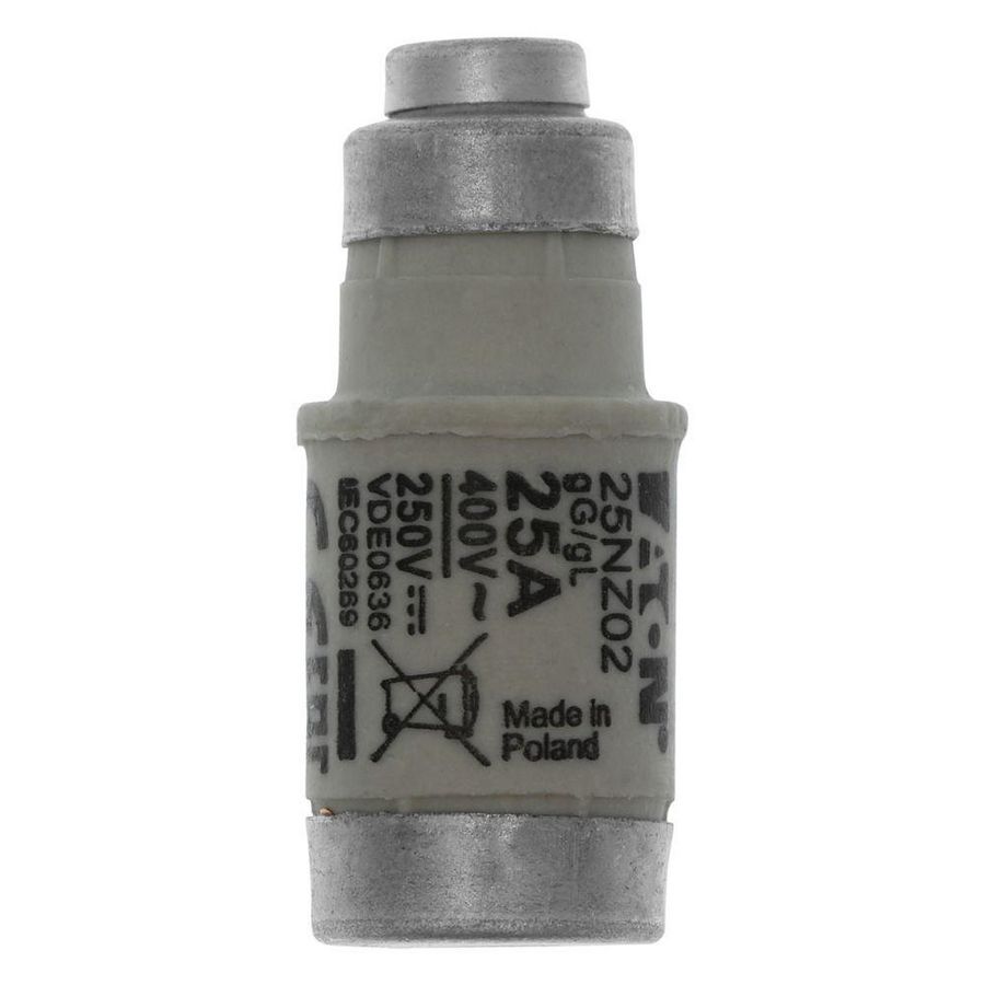 Zekering laagspanning 25A AC 400V D02 gL/gG IEC traag VVE=10
