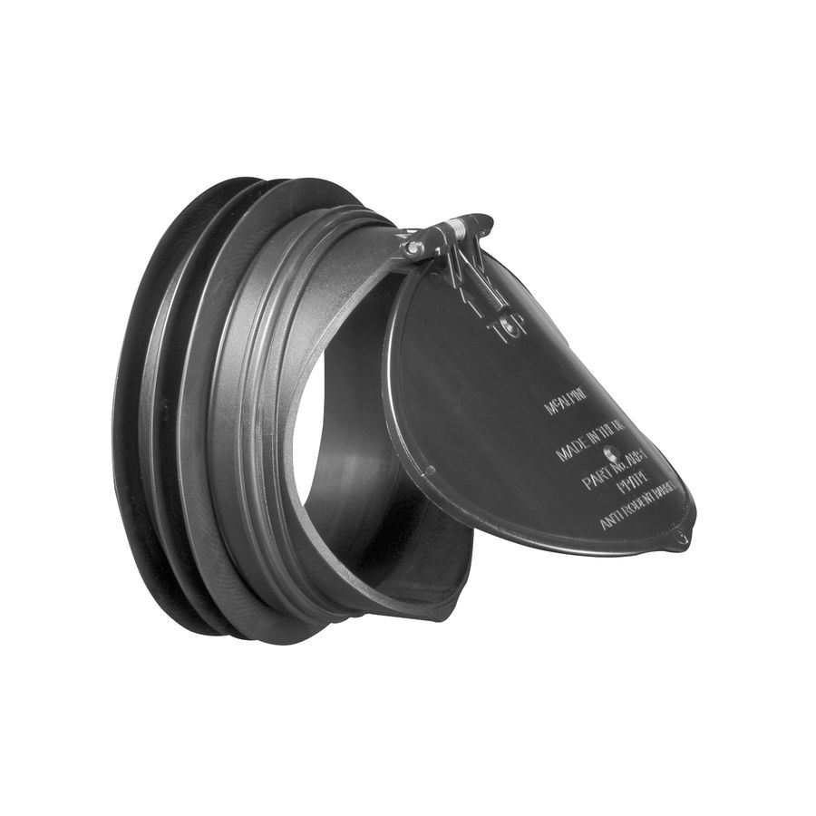 Anti-rattenklep PP 110mm met veer horizontaal+verticaal toepasbaar VVE=30 McAlpine