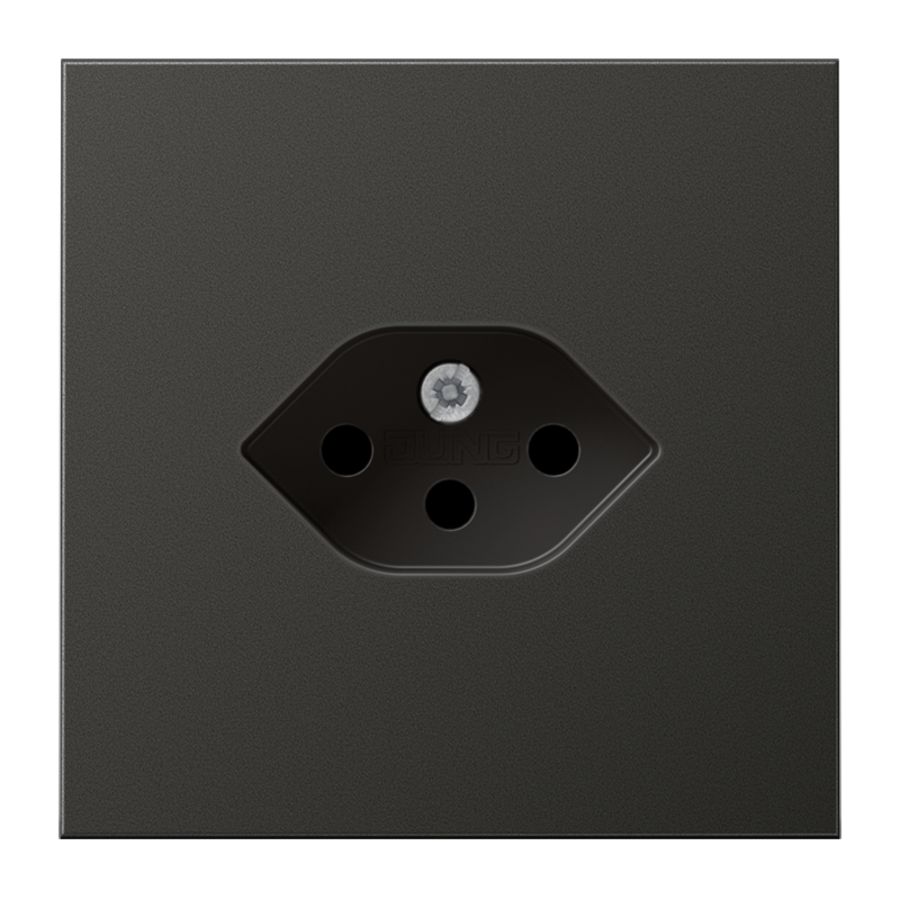 Wandcontactdoos antraciet Zwitserse norm type 13 LS