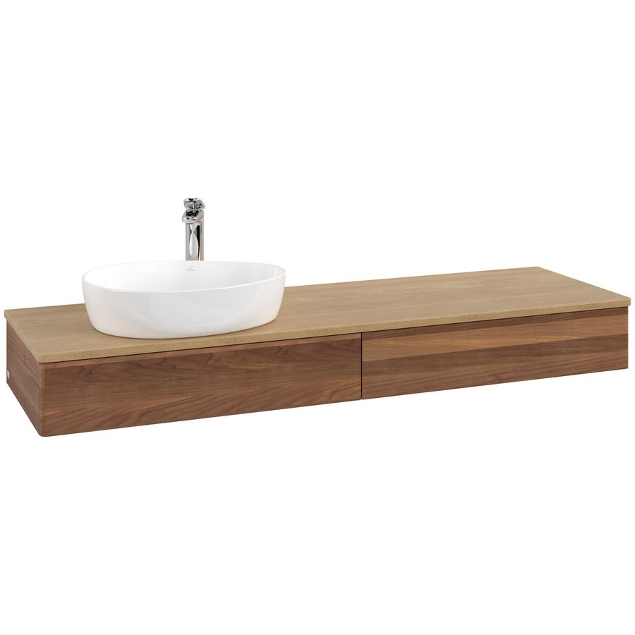 Wastafelonderkast Antao 1600x190x500mm Warm Walnut K15051HM