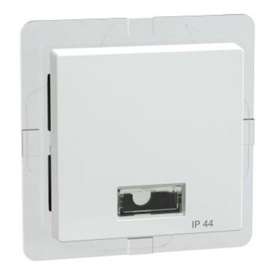 Wisselwip + rechthoekig symboolvenster IP44 Actief wit