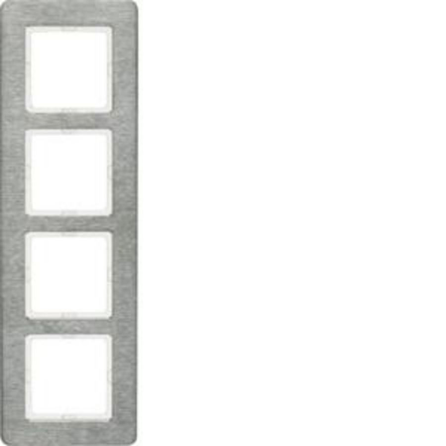 Afdekraam 4-v berker Q.7 edelstaal geborsteld vert.