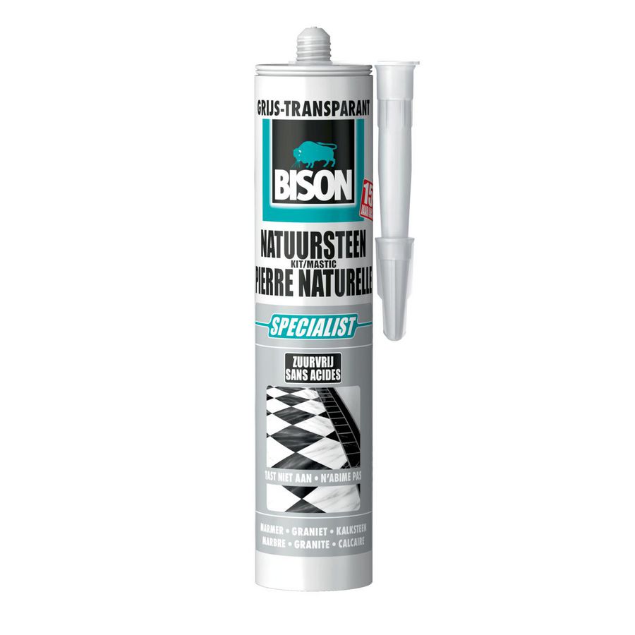 Kit natuursteen koker 310ml transgrijs VVE=12