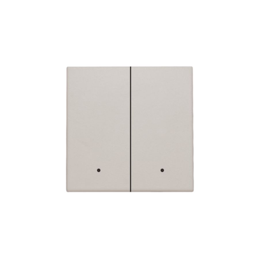 Afwerkingsset lens dubbele elektr. schakelaar/knop l.grey