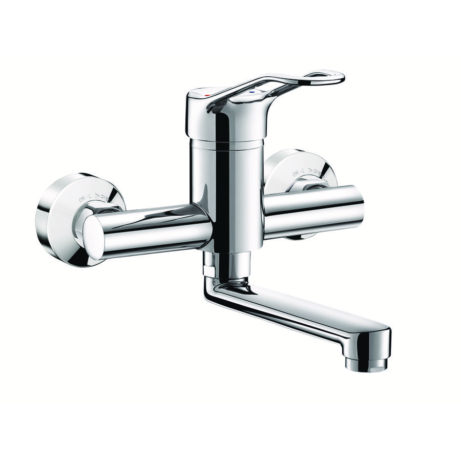 Muurmengkraan uitloop draaibaar L.150 open greep S/C