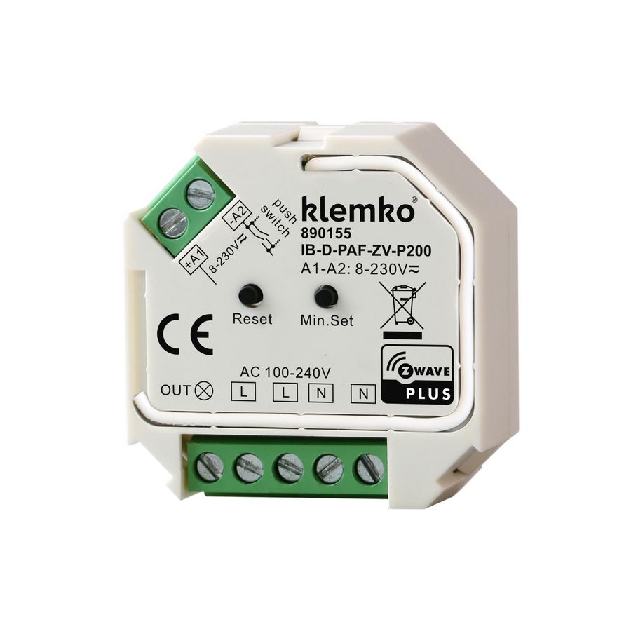 Dimmer inbouw Z-Wave faseafsnijding 1-200W led puls draadl Klemko