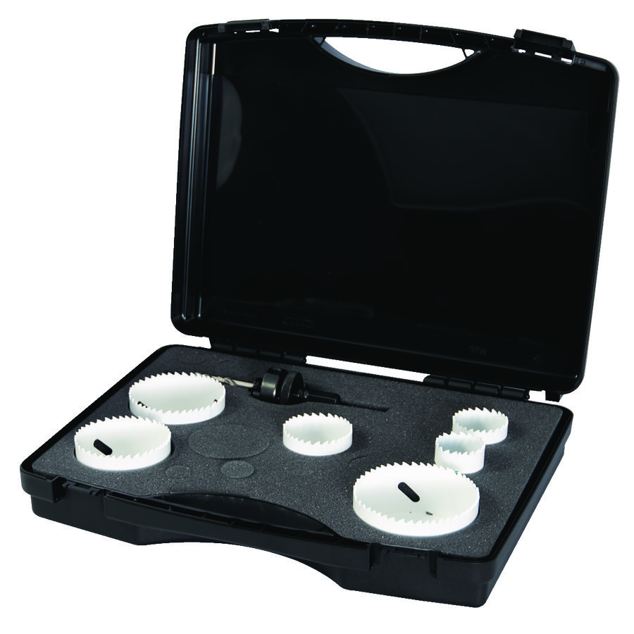 Gatenzaag set 6dl. 35/40/51/68/73/83mm met apater QuickLock