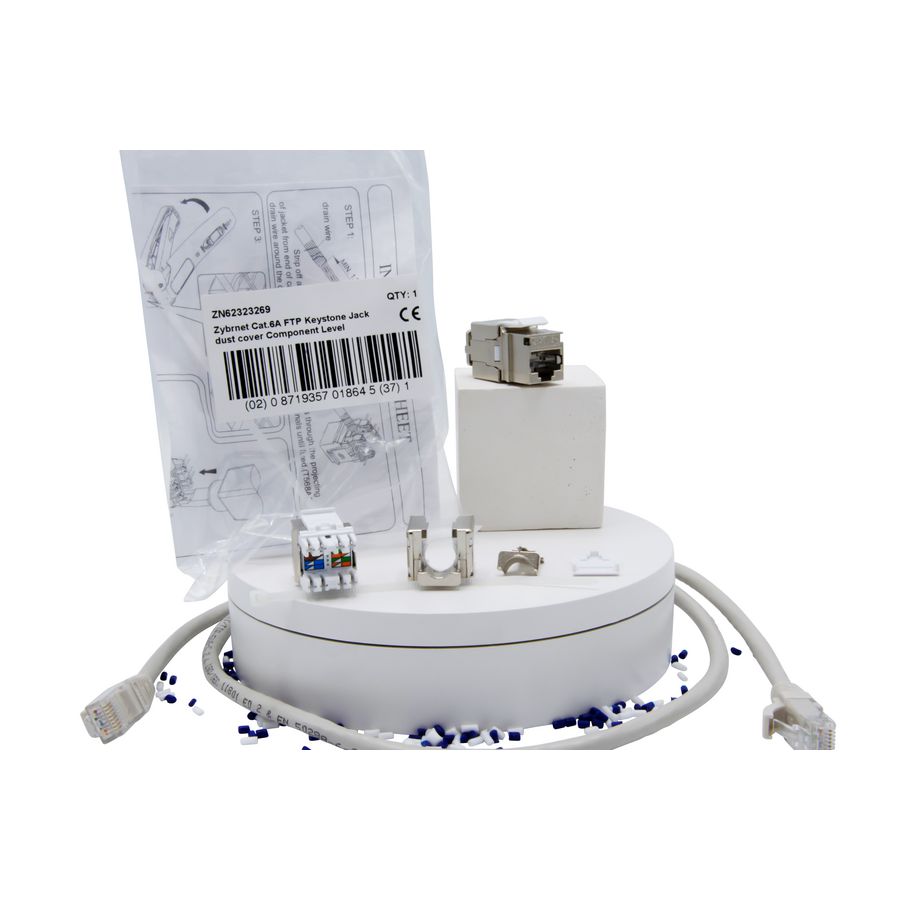 KEYSTONE JACK CAT6A SHIELDED TOOLLESS C.L. WHITE