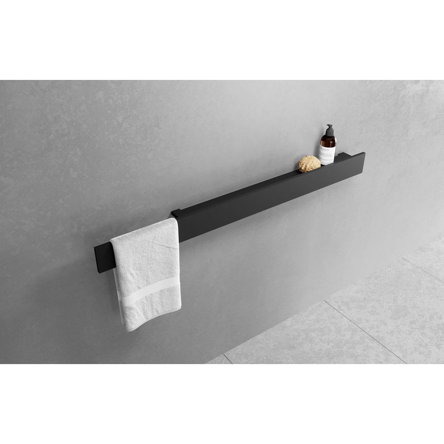 Planchet met front+handdoekhouder 120 wit mat
