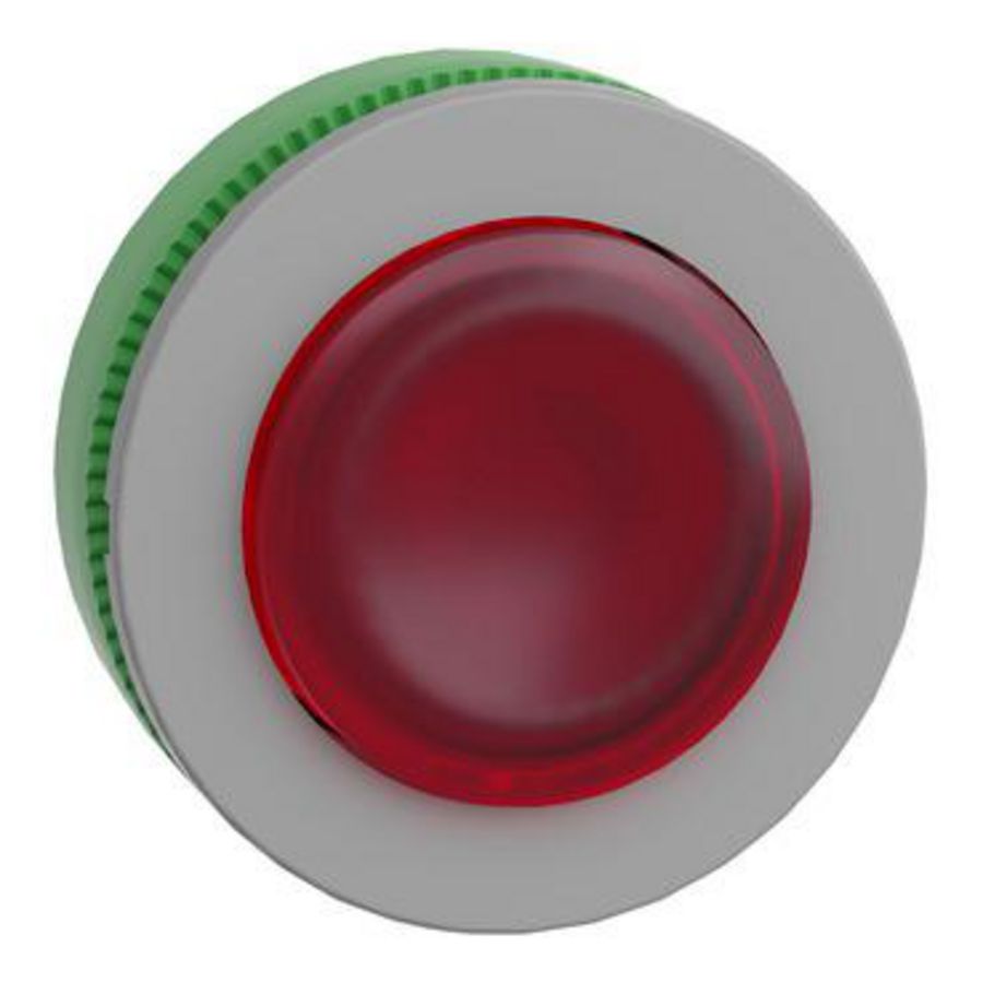 Flush mounted red projecting ill. pb head integRALLED push