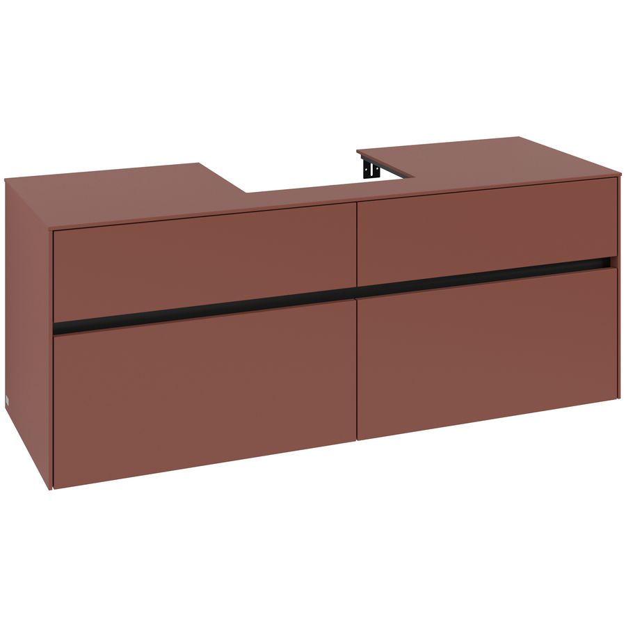 Wastafelonderkast Collaro 1400x548x500mm Wine Red C07300AH